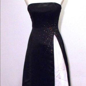 vintage black and white starburst prom gown